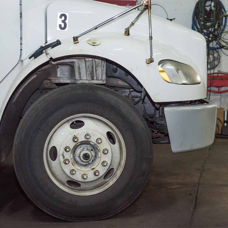 White truck wheels